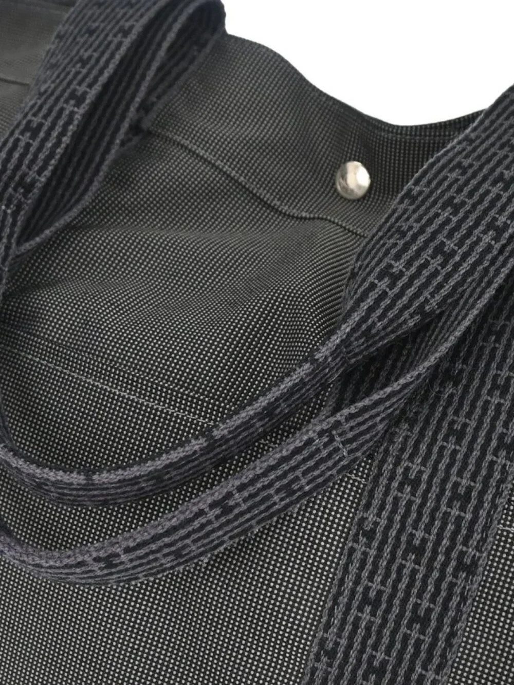 Hermes Gray Canvas Herline Tote TGM Handbag 188940